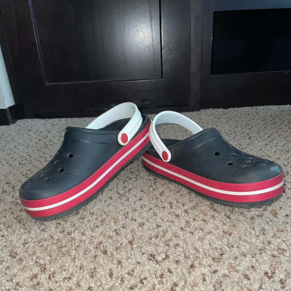 CROCS Black and Red Mules